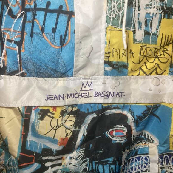 Jean Michel Basquiat Mens L Members Only Grapic Windbreaker Pullover Hood Jacket - Picture 6 of 10